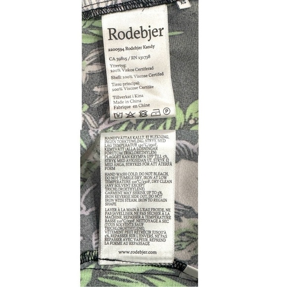 RODEBJER Kandy Vegetal Floral Print V-Neck Zipper Bodice Mini Dress NEW Size XS - Picture 11 of 12